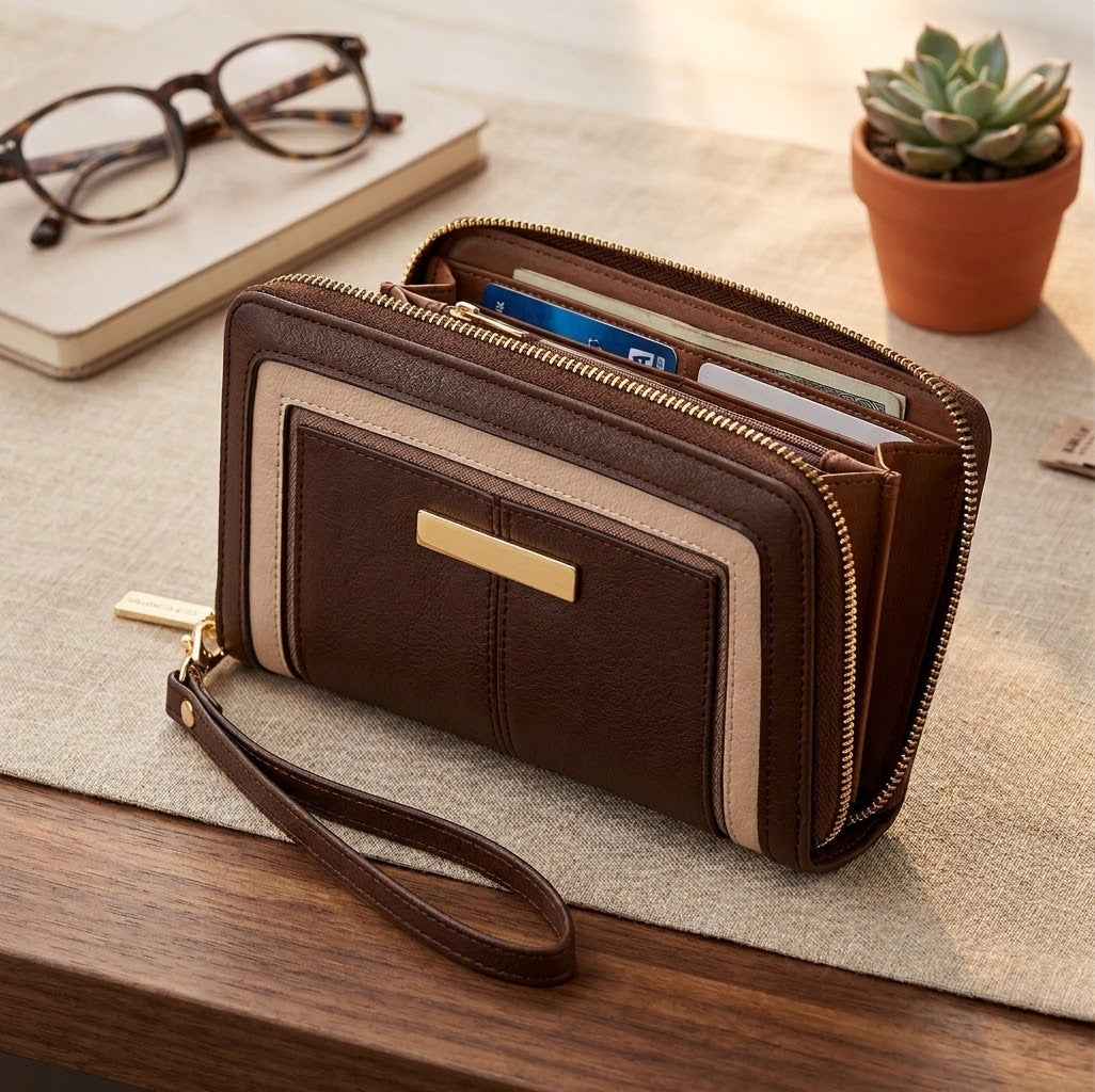Valerie & Co. Zip Around Purse with Detachable Wrist Strap