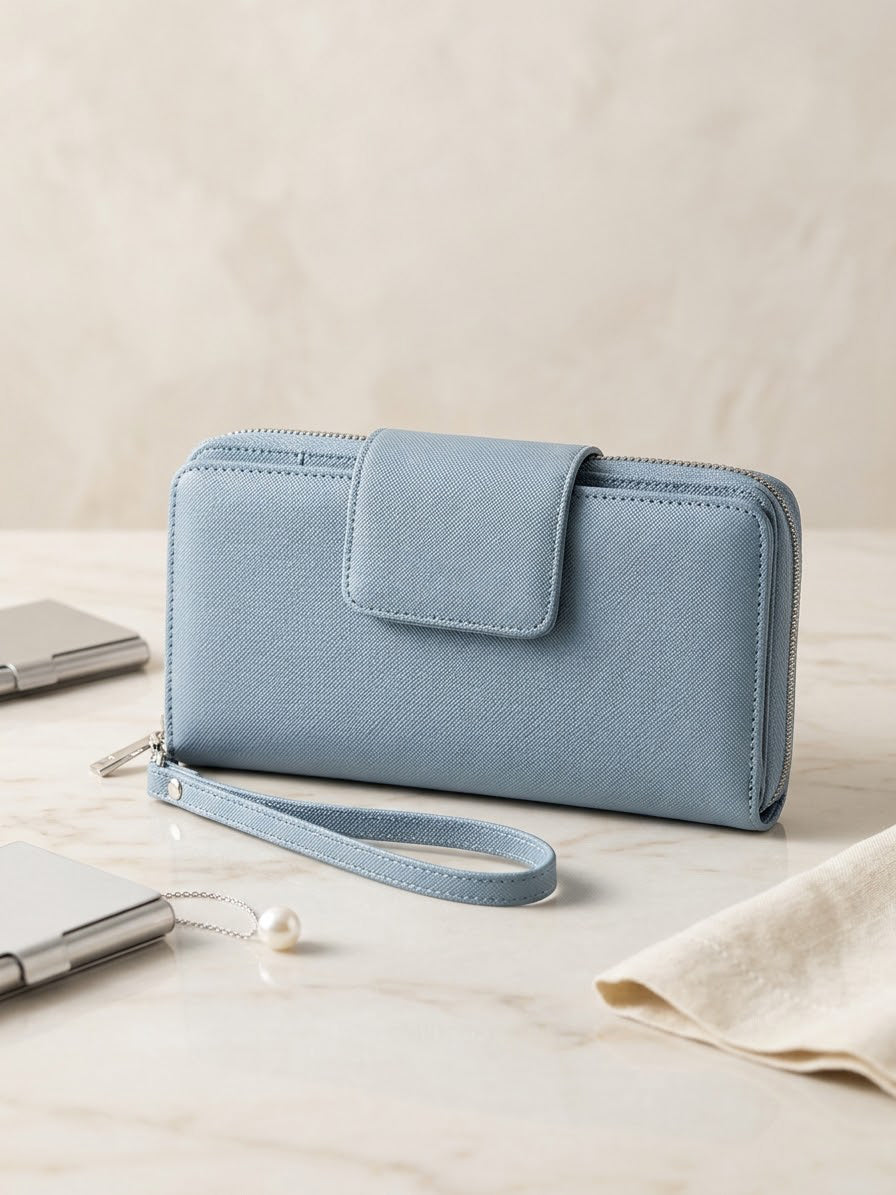 Hyde&Go Zip Around Purse with Detachable Wrist Strap