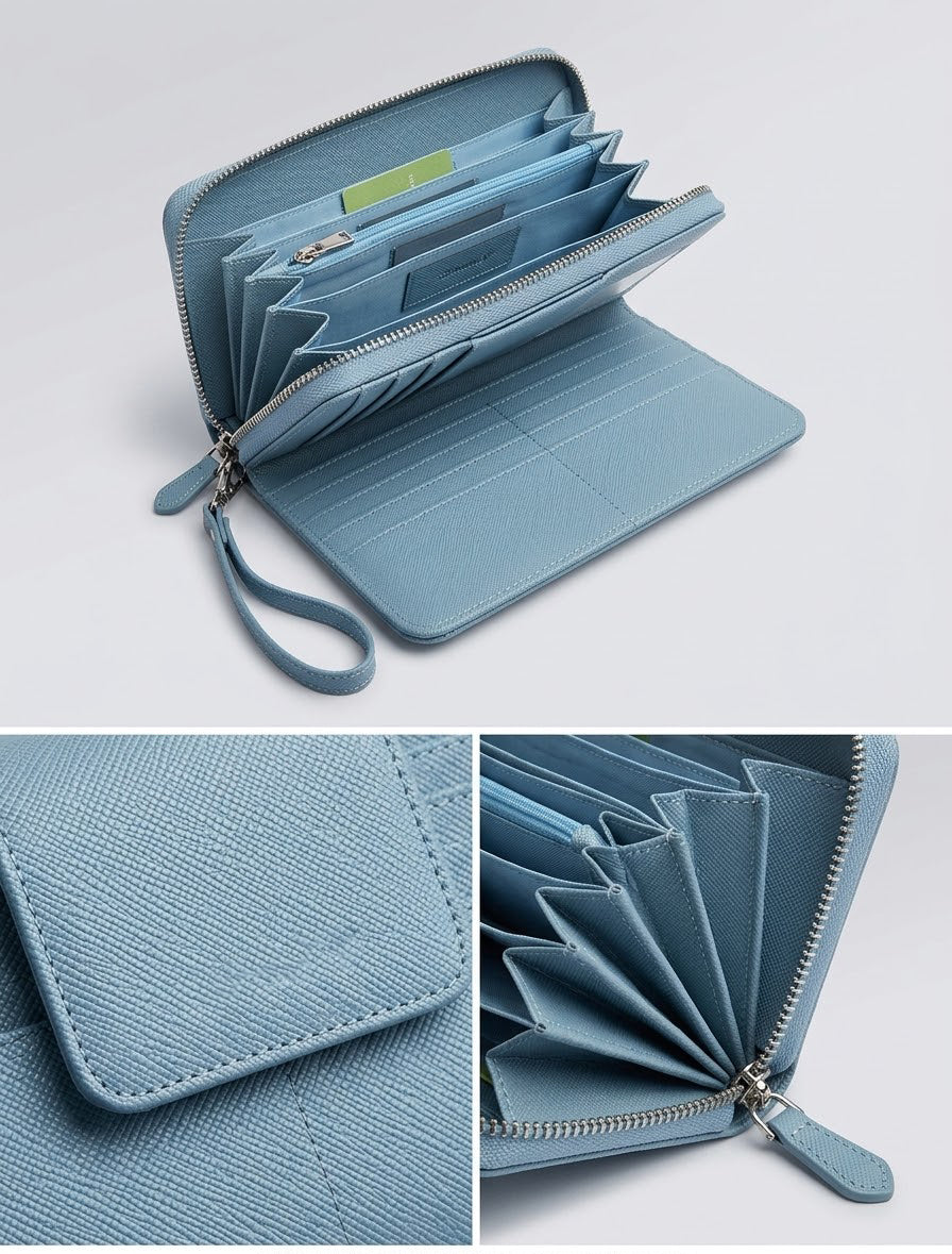 Hyde&Go Zip Around Purse with Detachable Wrist Strap