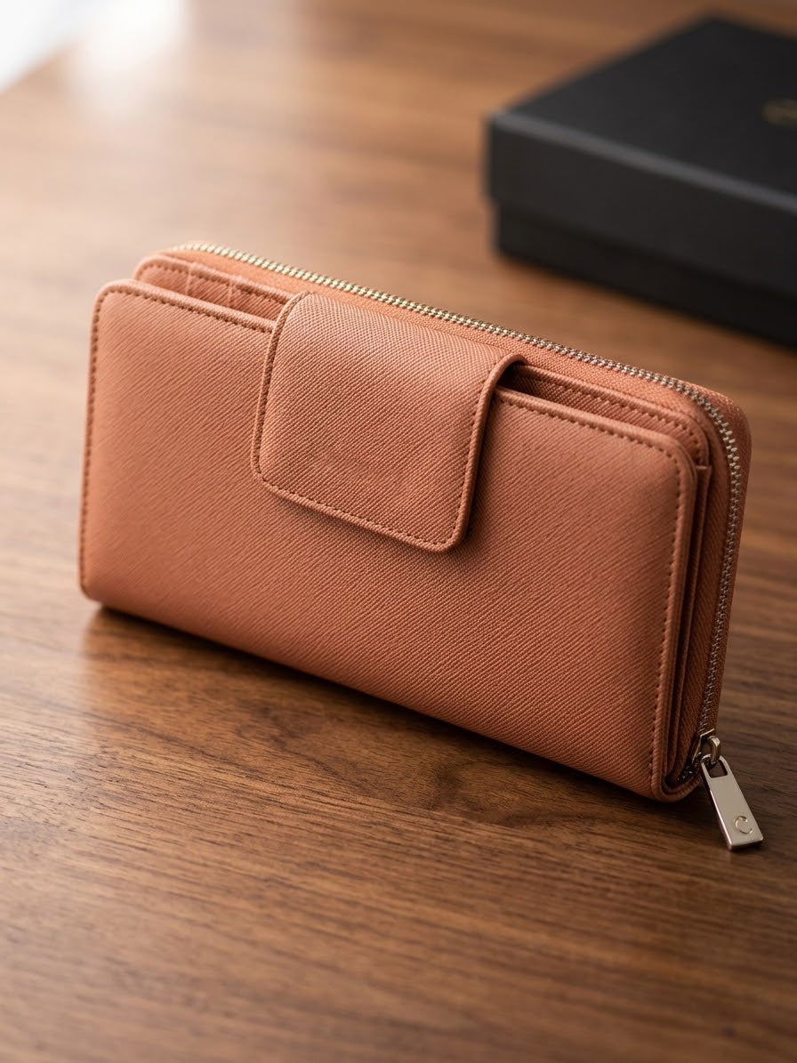 Hyde&Go Zip Around Purse with Detachable Wrist Strap