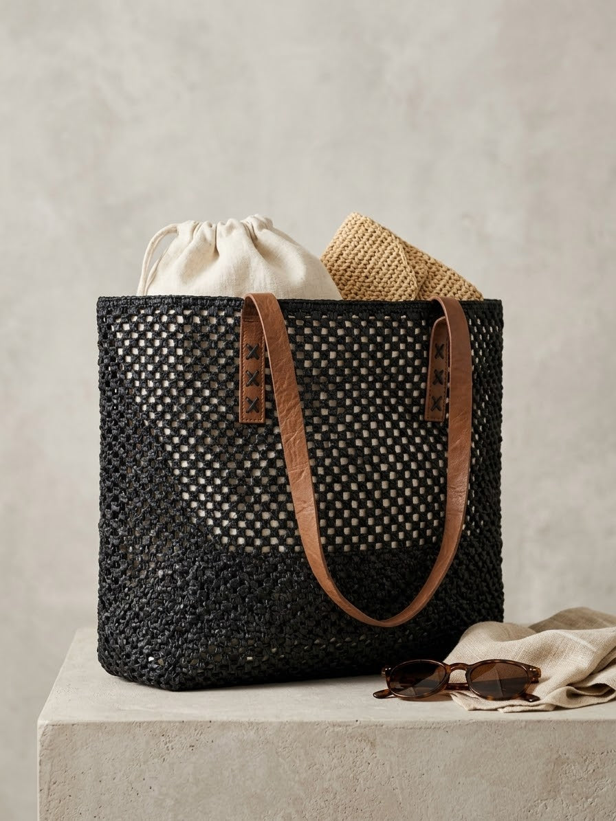 Summer Sun Beach Mesh Tote Bag
