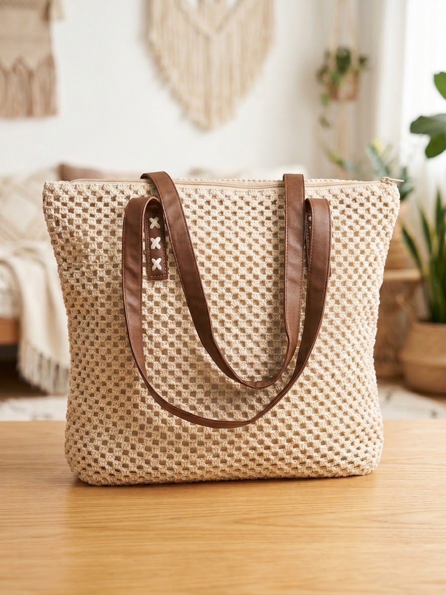 Summer Sun Beach Mesh Tote Bag