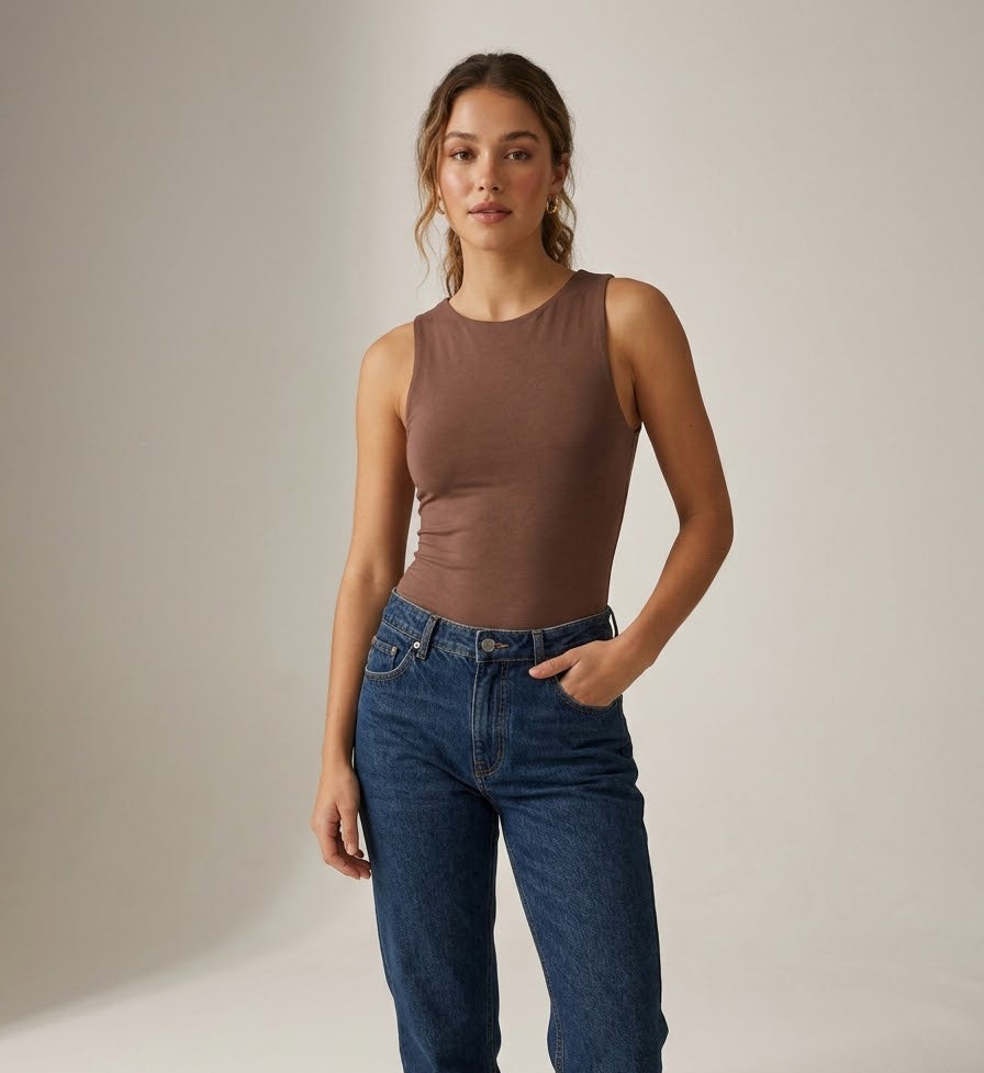 Zush Ladies Sleeveless Crew-Neck Tank Bodysuit