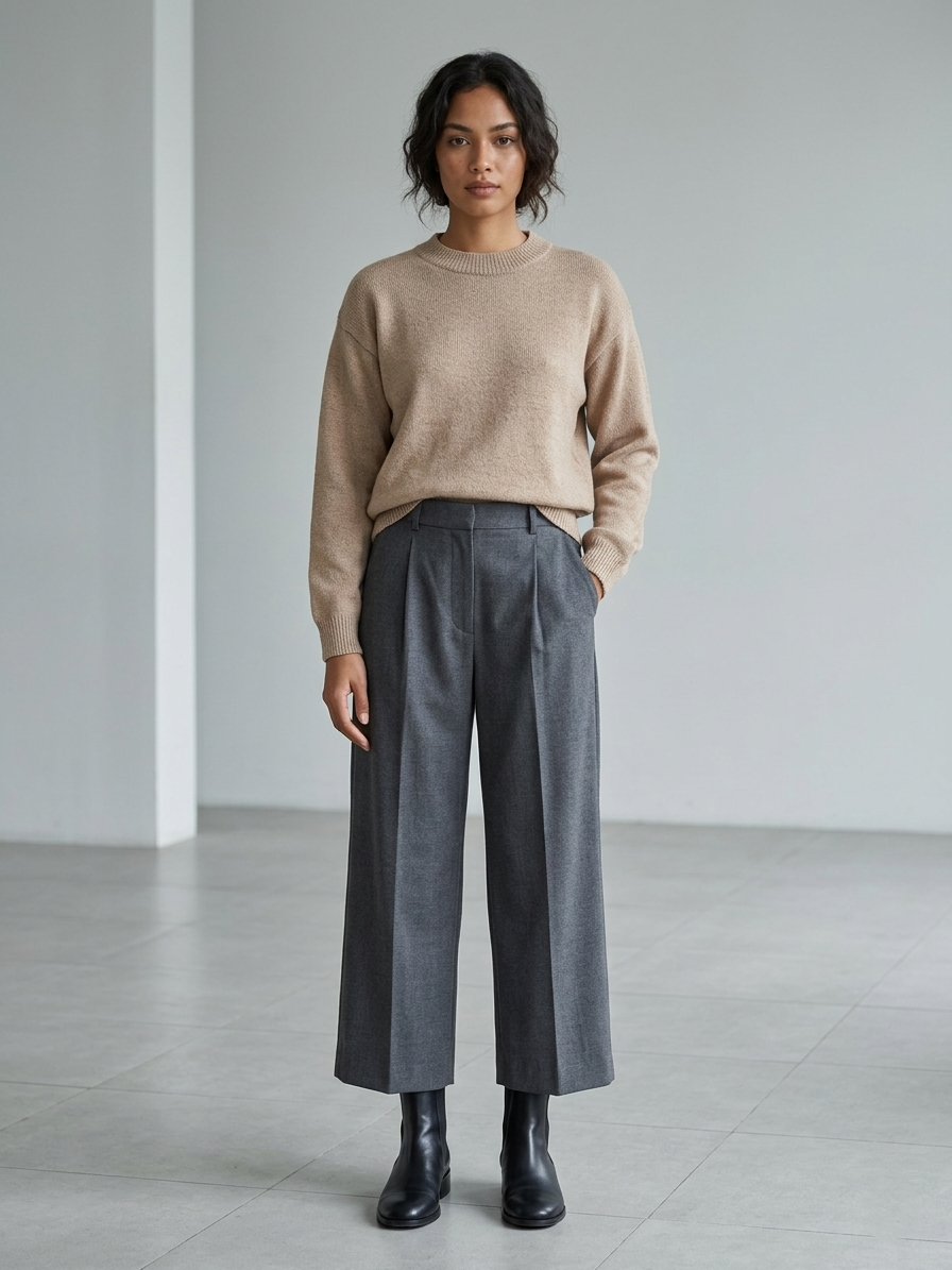 Zush Ladies Crew neck knit pullover sweater