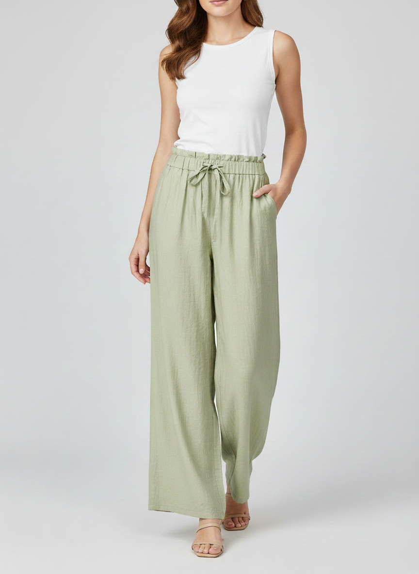 Zush Ladies Extra Wide Leg Linen Pants With Pockets