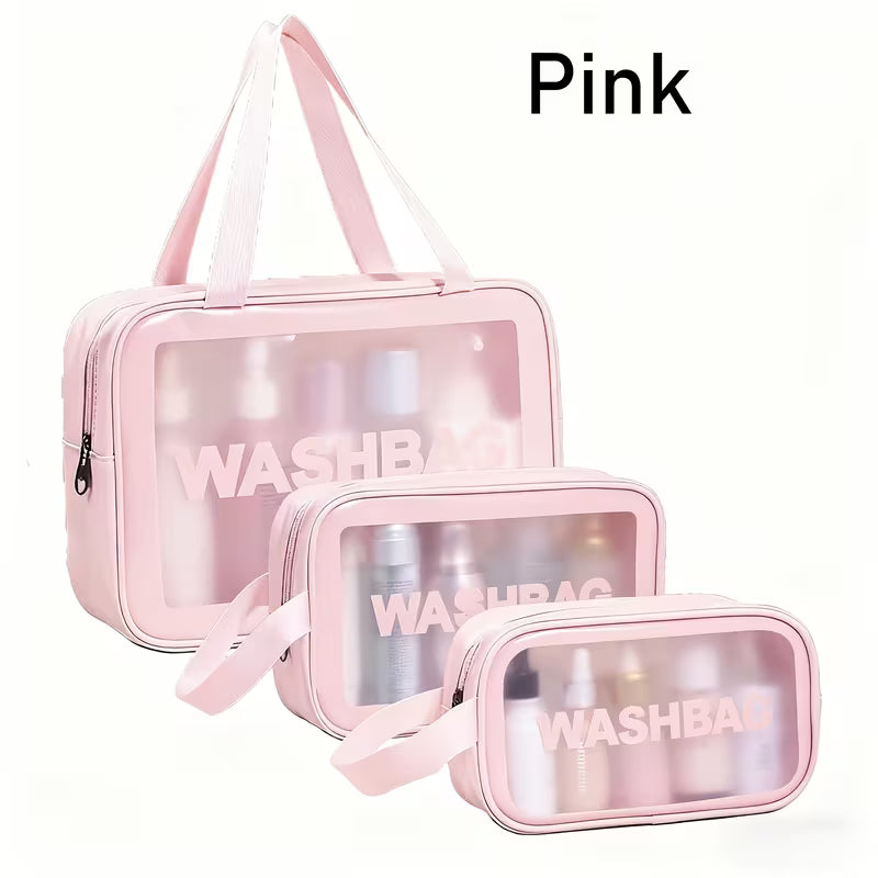 3 Piece Waterproof Toiletry Bag with Handle