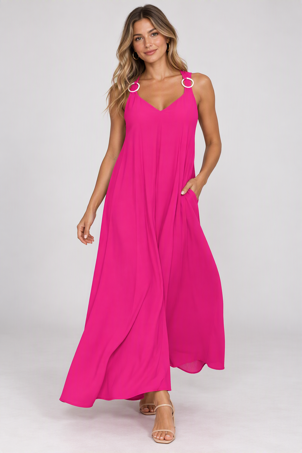 Zush Ladies Relaxed Fit V-Neck Maxi Dress