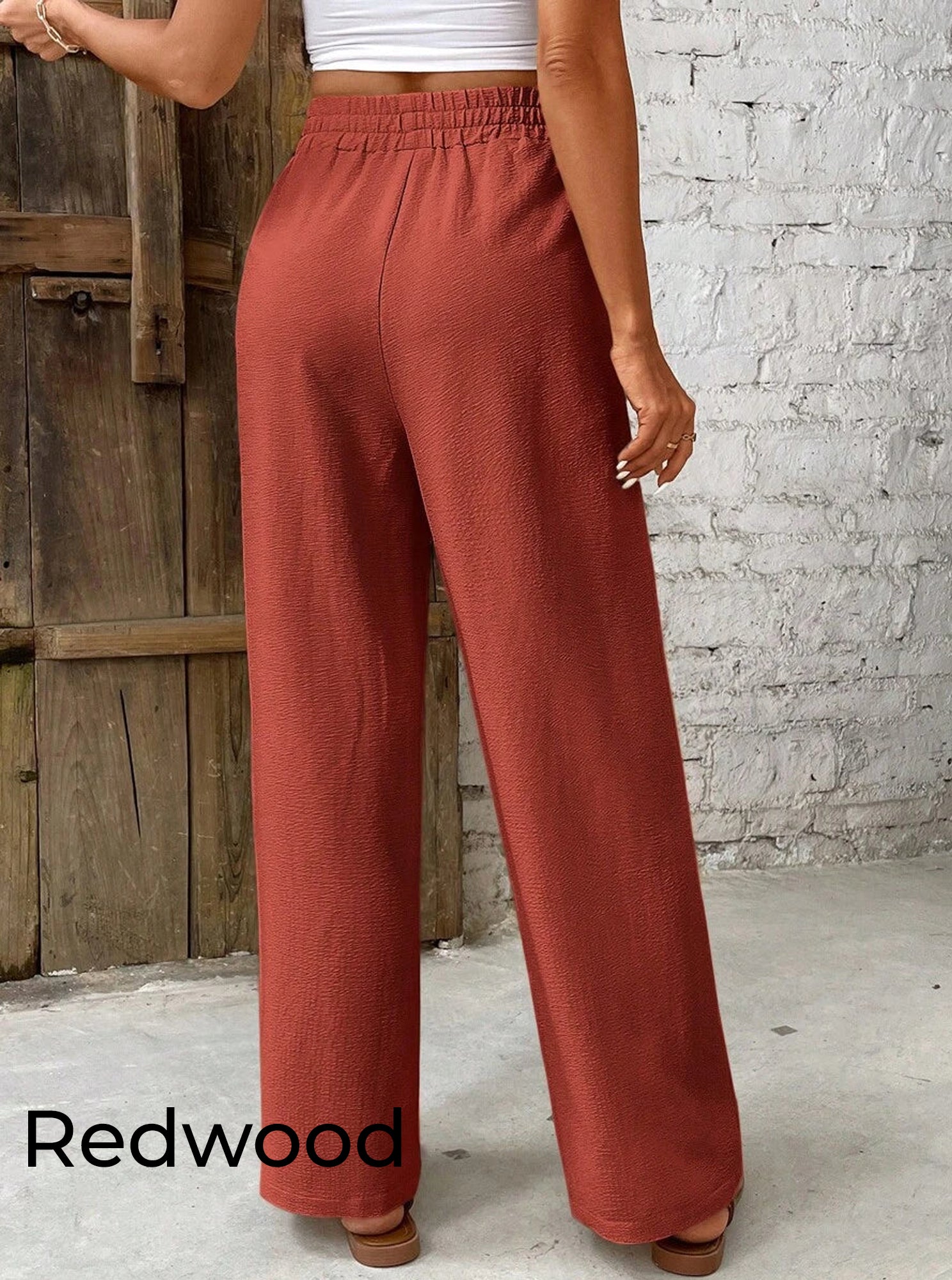 Zush Women's Cotton Linen Wide Leg Flowy Pants with pockets