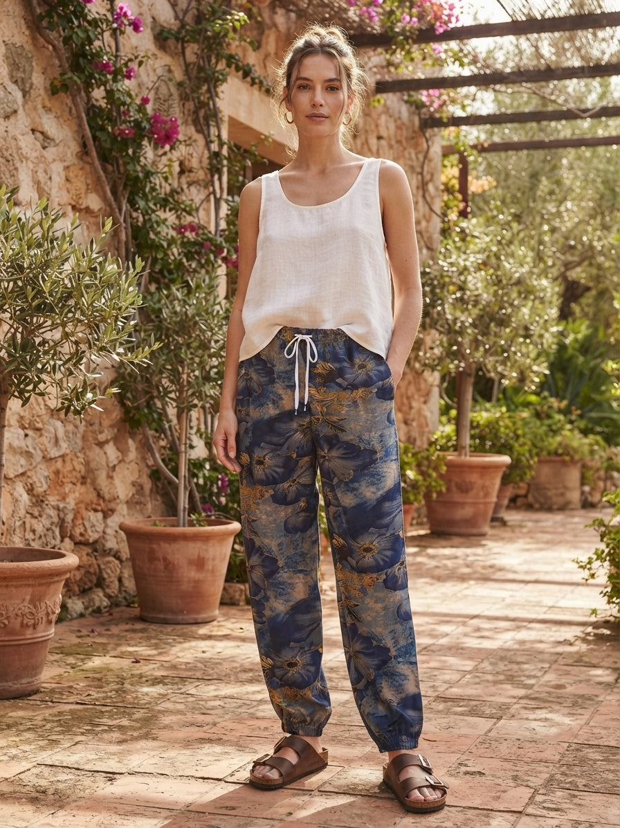 Zush Ladies Patterned Harem Hippie Pants with Pockets