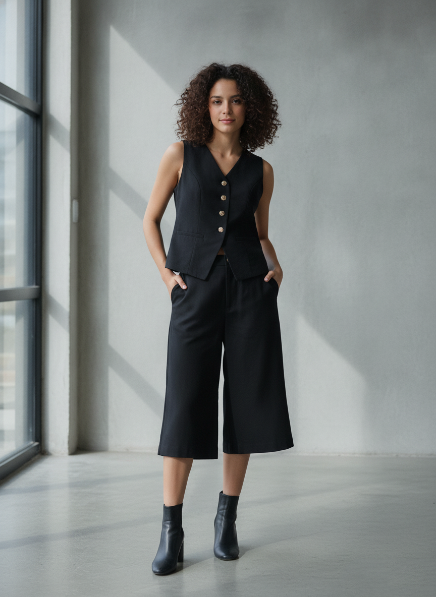 Zush Ladies Vest and Culottes Co-Ord Set