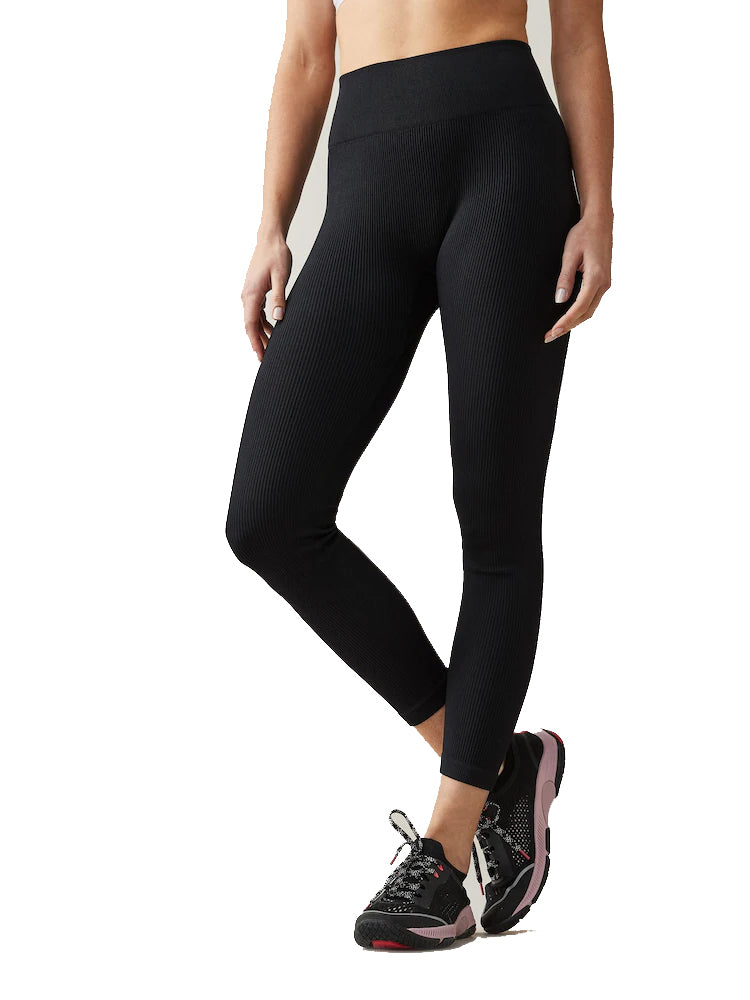 Zush Black Ribbed Winter Warm High Waist Leggings