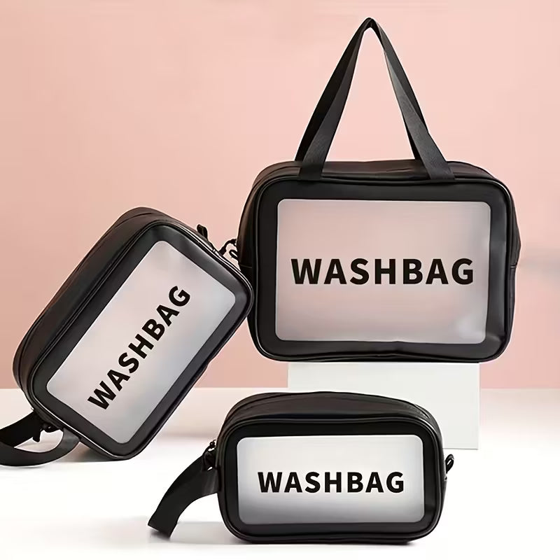 3 Piece Waterproof Toiletry Bag with Handle